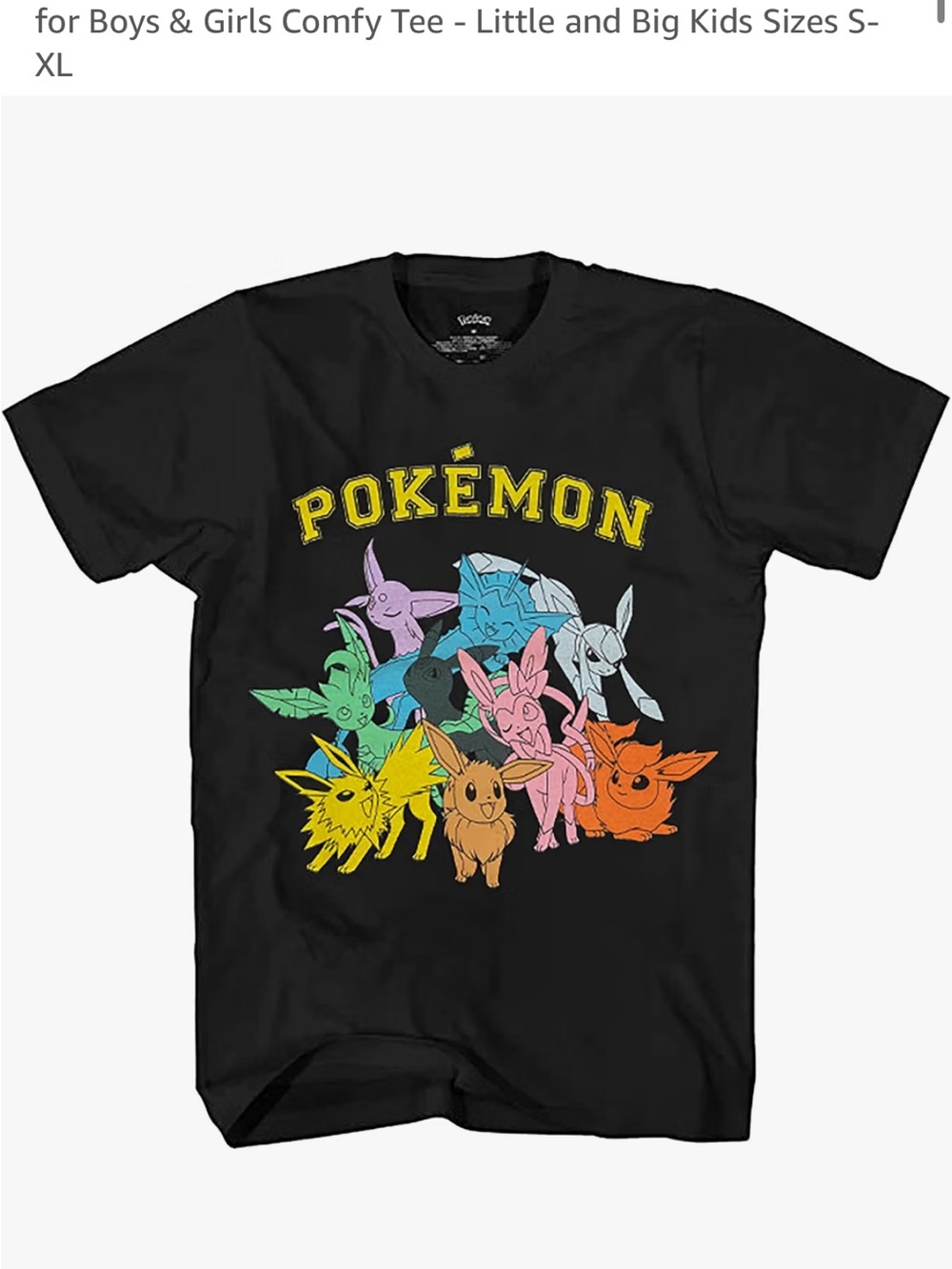 Pokémon Eevee Evolutions Graphic Tee - Black